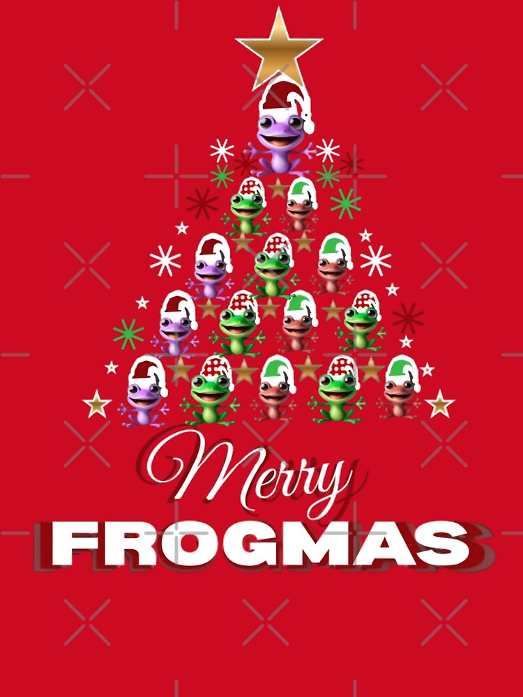 Merry Frogmas Christmas Tree • Cute Frog Holiday Pun • Kawaii Christmas Animal Design by HopeAndHustle