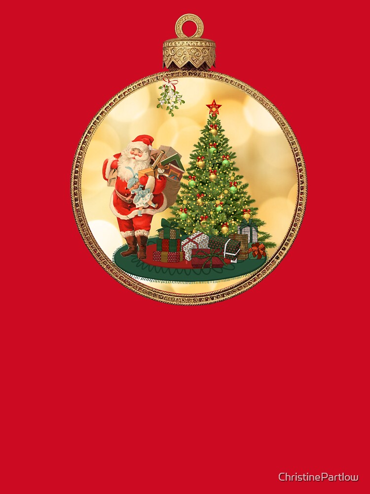 Vintage Santa Christmas Ornament Design by ChristinePartlow