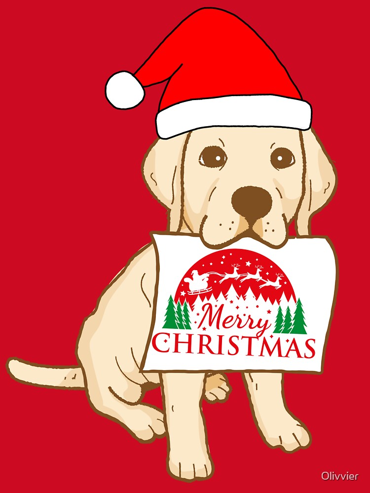 Cute Labrador Puppy With Santa Claus' Hat 4 - Merry Christmas, Perfect For Animal Lovers by Olivvier