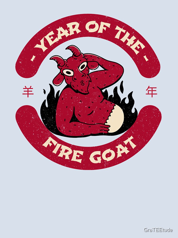 Year Of The Fire Goat Chinese Zodiac Chinese New Year 2027 羊年 by GraTEEtude