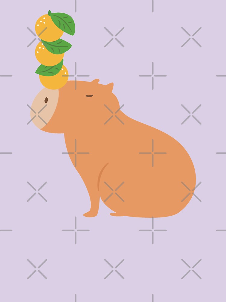 Capybara and Three Yuzus by Lulupainting