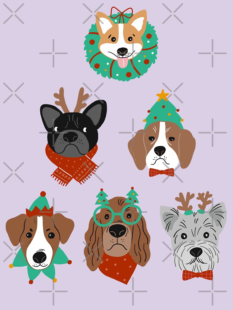 Christmas Dog Tree by MollyJaneArt