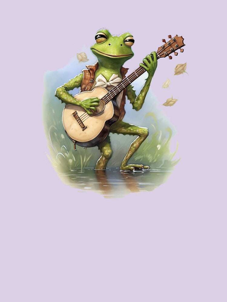 Frog playing guitar in the water by Remek-Design