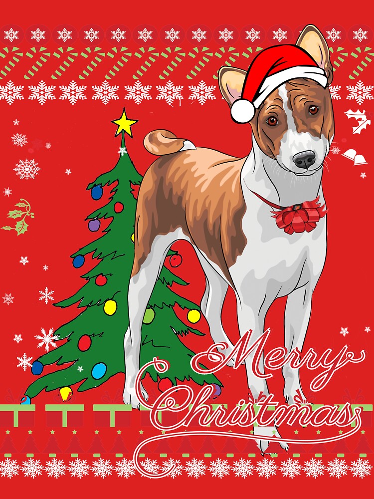 Basenji Ugly Christmas Sweater Shirt by lucymeme