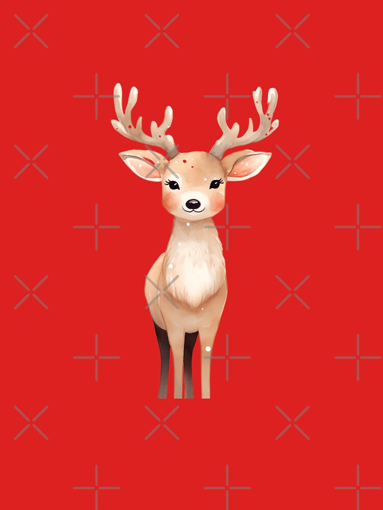 Adorable Watercolour Reindeer by Artsy Owl