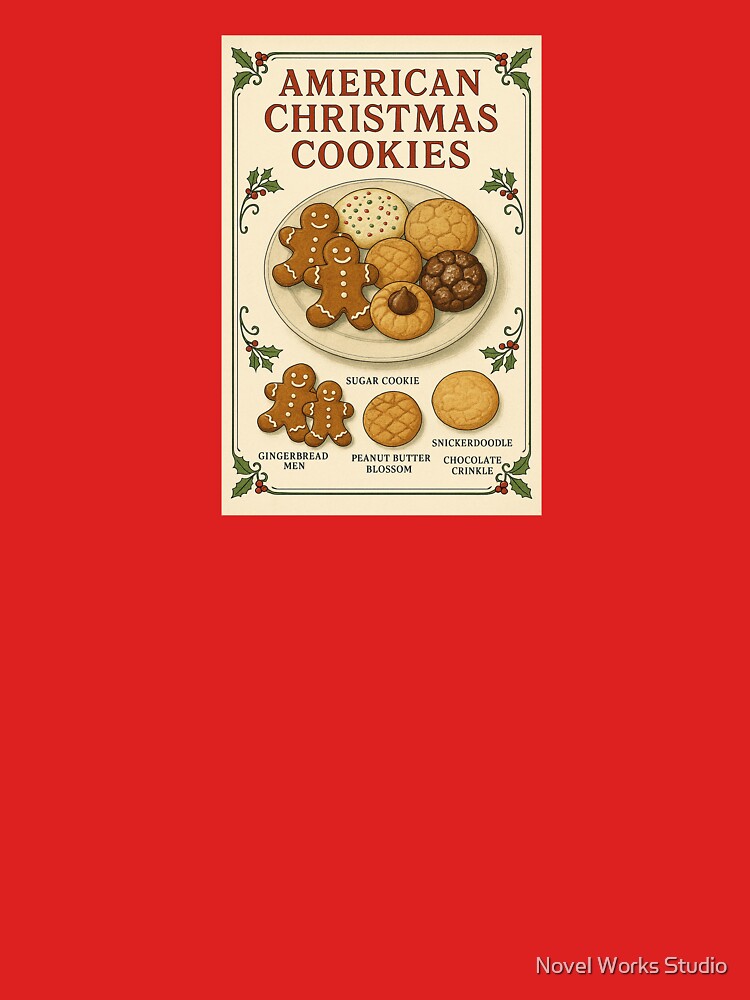American Christmas Cookies — Vintage Holiday Baking Poster by Novel Works Studio