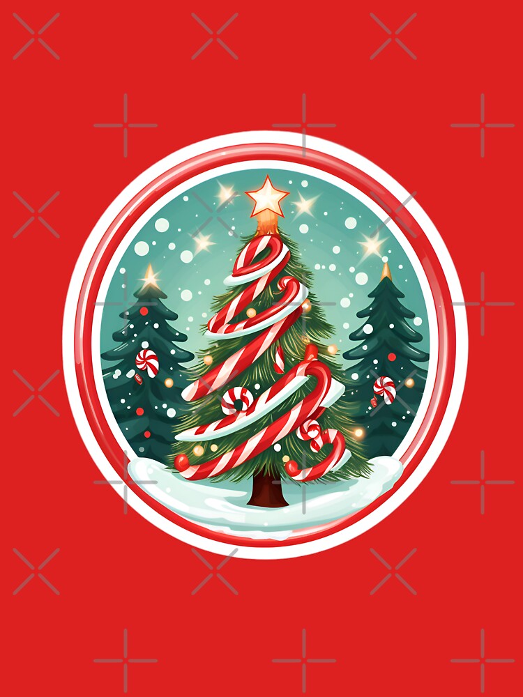 Decoration candy cane in christmas tree by AI-Only Creations