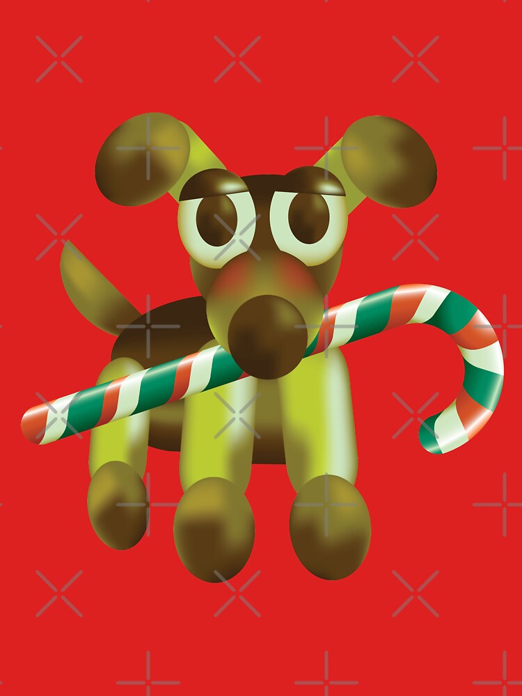 Dog with candy cane by John-Frum