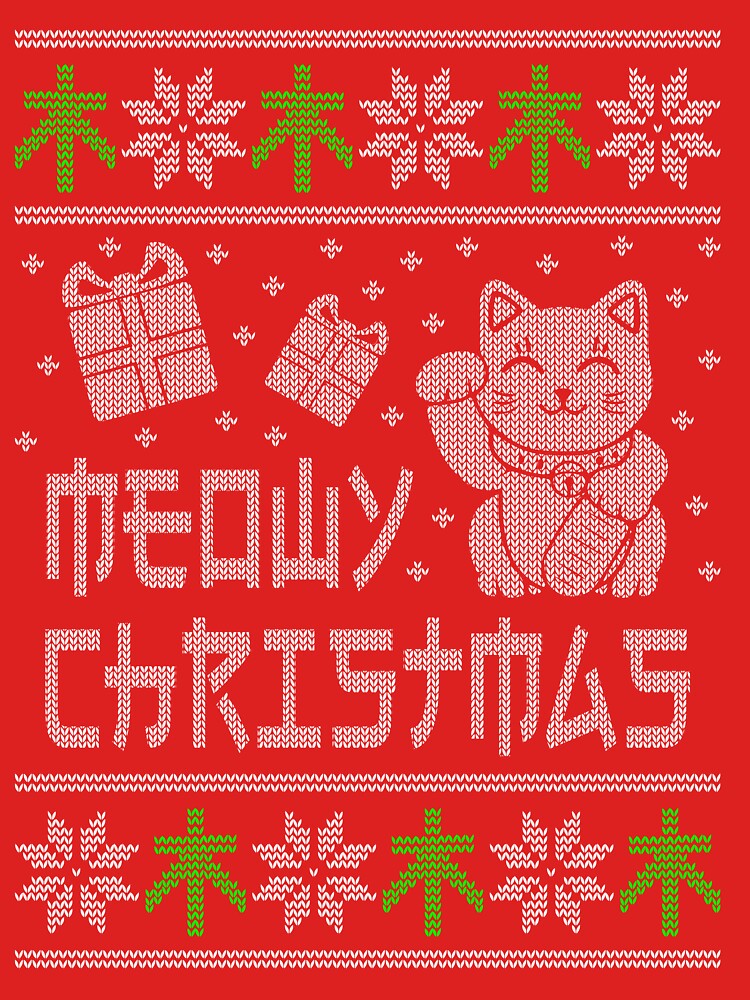 Meowy Christmas Ugly Cat Shirt and Sweatshirt by LaCaDesigns