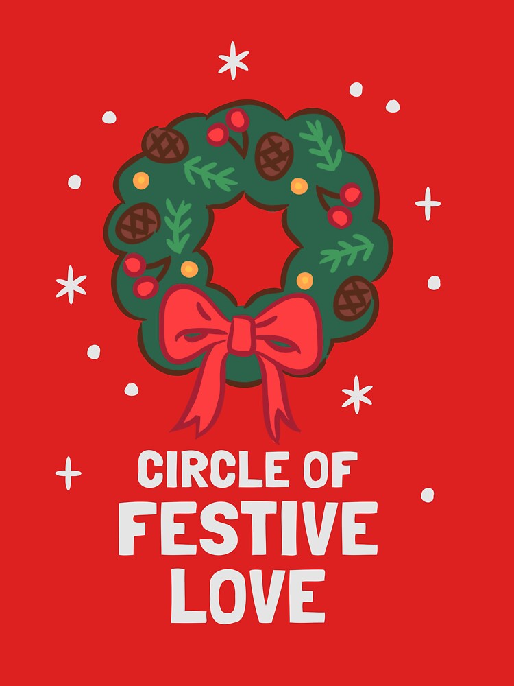 Traditional Christmas Wreath with Red Ribbon Bow by monkik