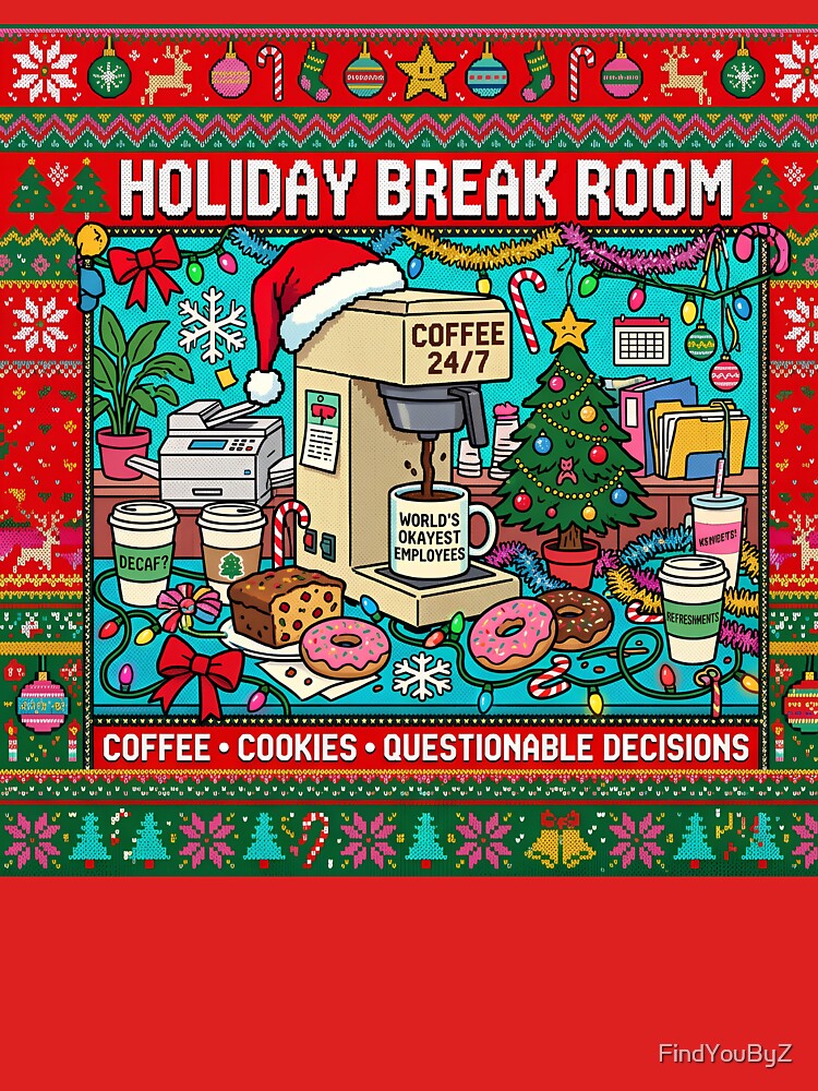 Holiday Break Room Ugly Christmas Sweater Retro Office Humor by FindYouByZ
