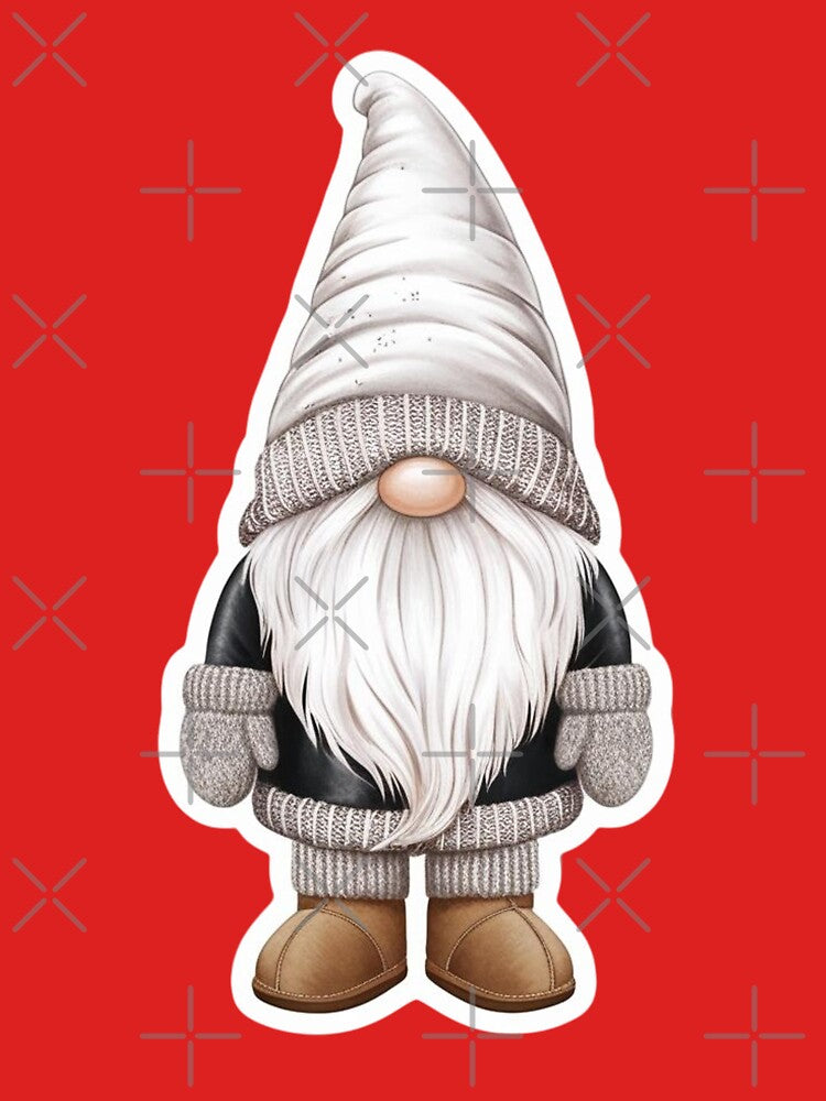 Christmas gnome in a white cap by Polanska