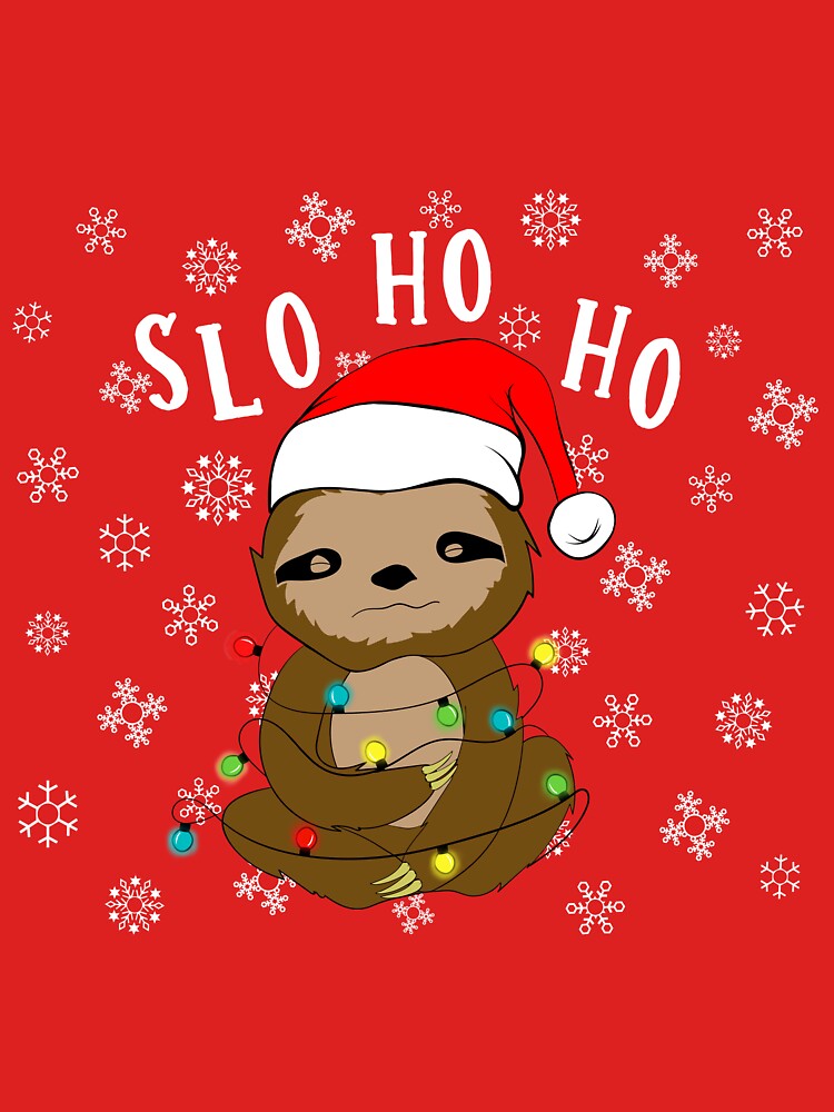 Slo Ho Ho Christmas Sloth | Xmas Sloth With Santa Hat by 3Below