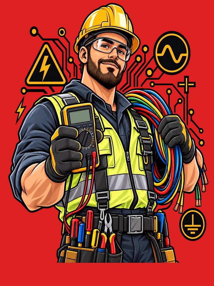 Electrician Electrical Worker Tradesman Design by JMDG Studio