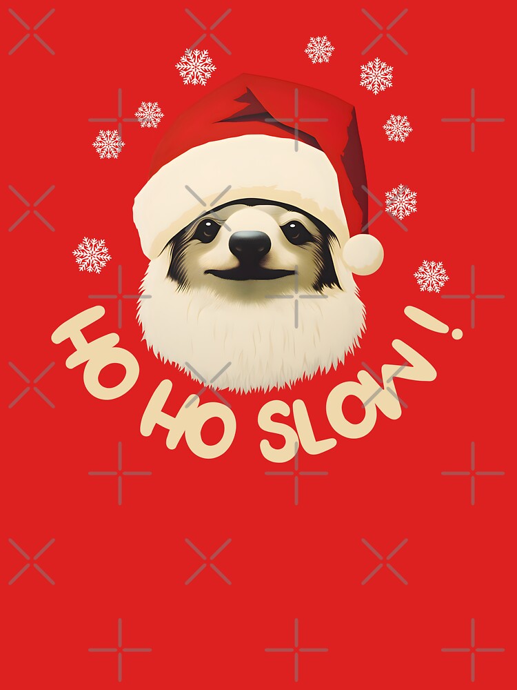 Cute Santa Sloth HO HO Slow by Art Happens