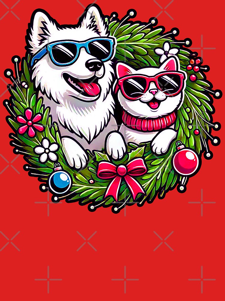 Christmas Dog and Cat by plushism