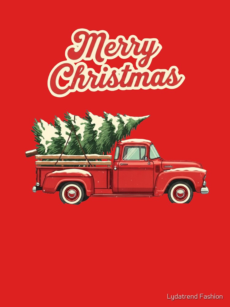 Merry Christmas Red Truck Shirt | Vintage Holiday Tree Tee by Lydatrend Fashion