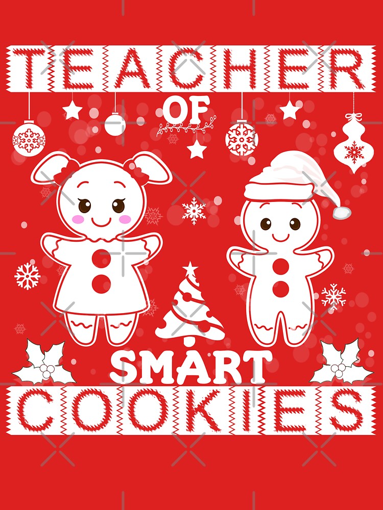 Teacher of Smart Cookies Funny Cute Christmas Gifts by PinkPandaDesign