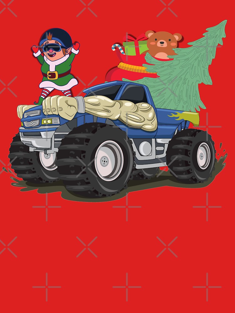 Christmas Elf Riding Monster Truck by OutofFocusShop