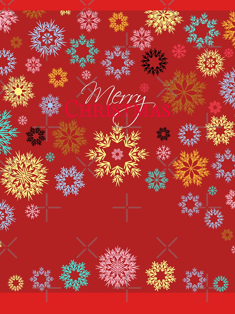 Merry Christmas Red Multicolored Snowflakes Idea by Ross-Sergey