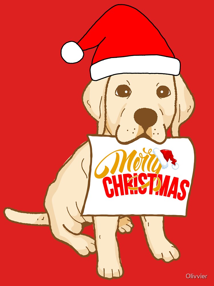 Cute Labrador Puppy With Santa Claus' Hat 11 - Merry Christmas, Perfect For Animal Lovers by Olivvier