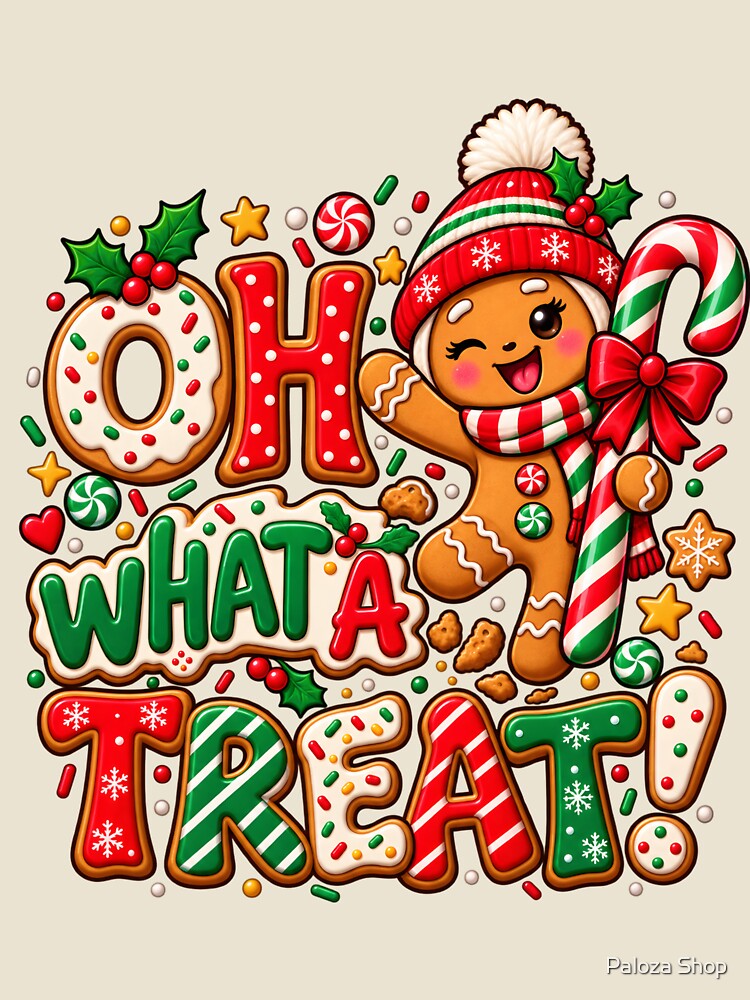 Oh What a Treat Cute Gingerbread Christmas Design by palozashop