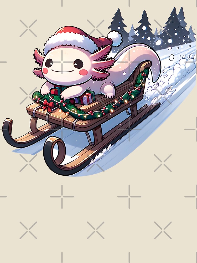 Axolotl Christmas Sleigh by Mekone