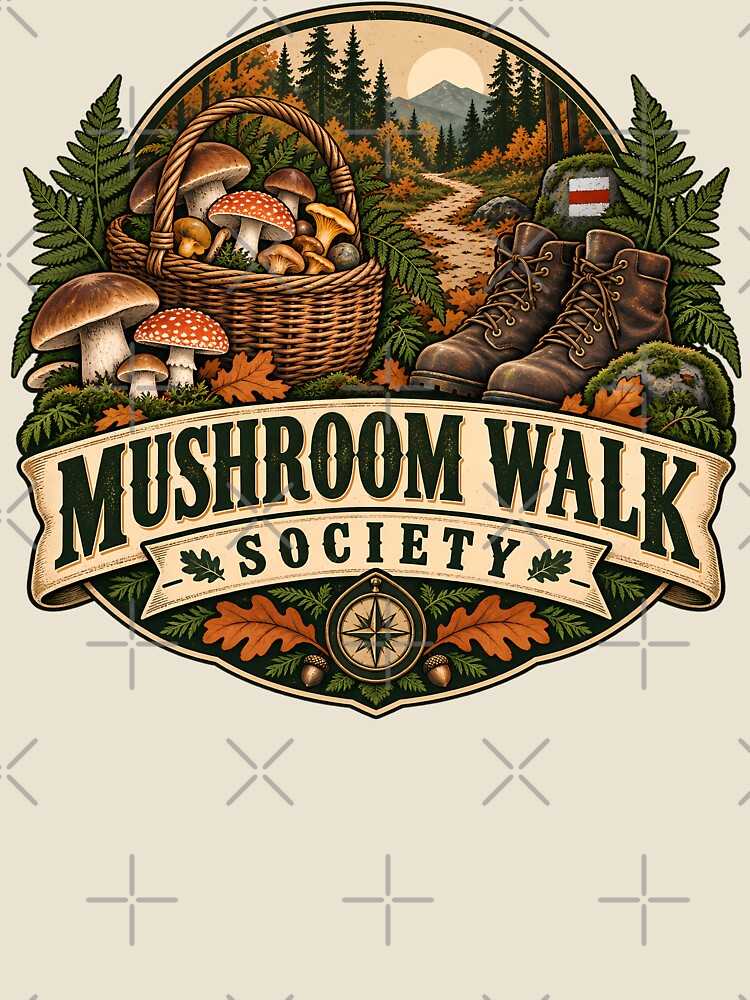 Vintage Mushroom Walk Forest Society by Thai Vibe Studio