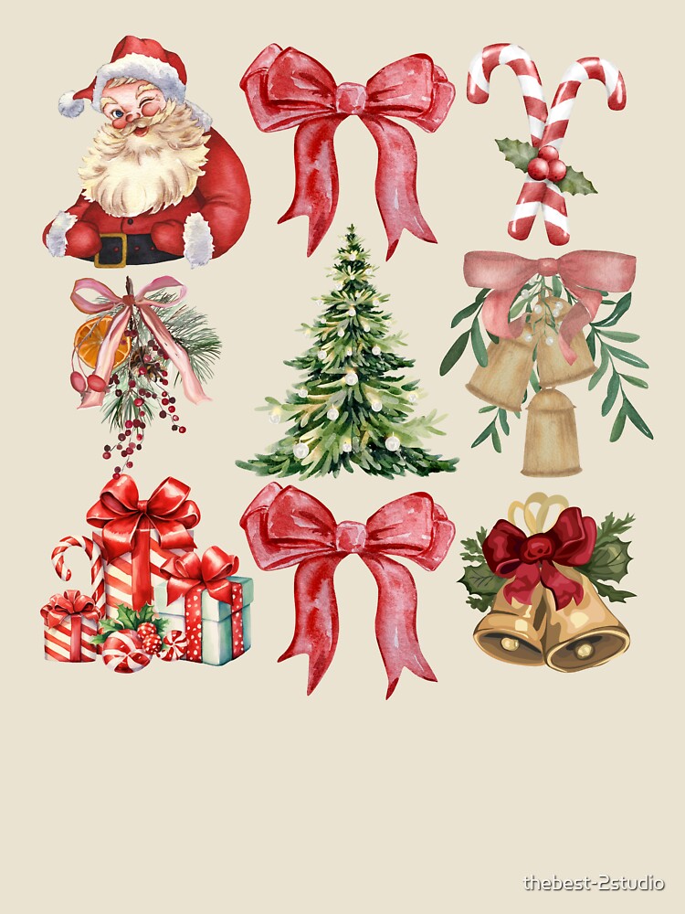 Santa Claus Christmas Coquette Bows Funny Christmas Matching by thebest-2studio