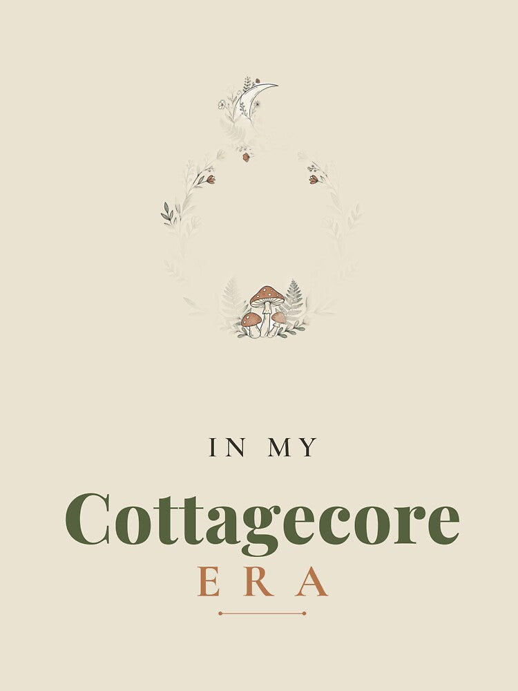 In My Cottagecore Era Mushroom Moon Botanical by SnazzifyDigital
