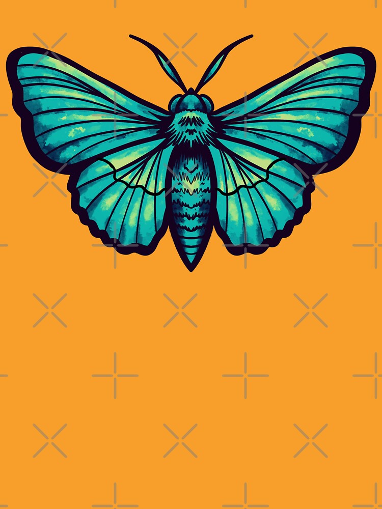 Cold Chinese moon moth colorful aquarelic by Dailykindness
