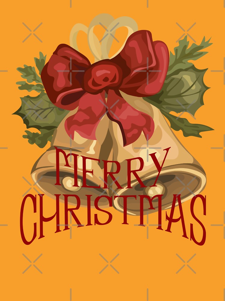 Merry Christmas Bells – Classic Holiday Bow & Holly Vintage Design by Surfy42