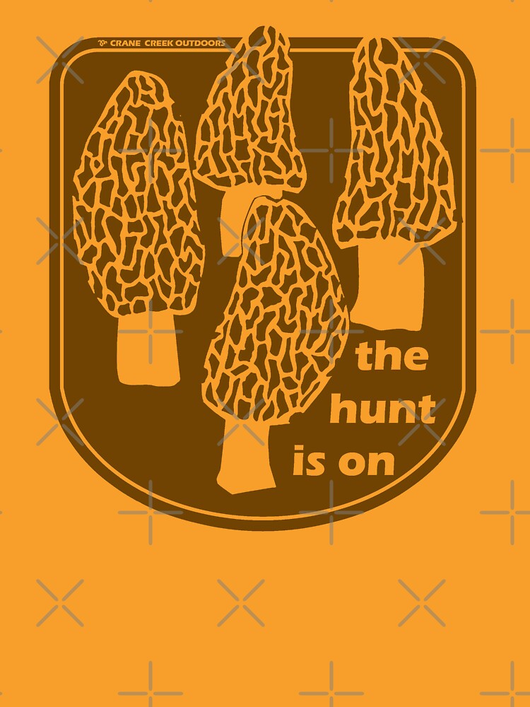 Morels: The Hunt is On, Brown Outline by CraneCreek