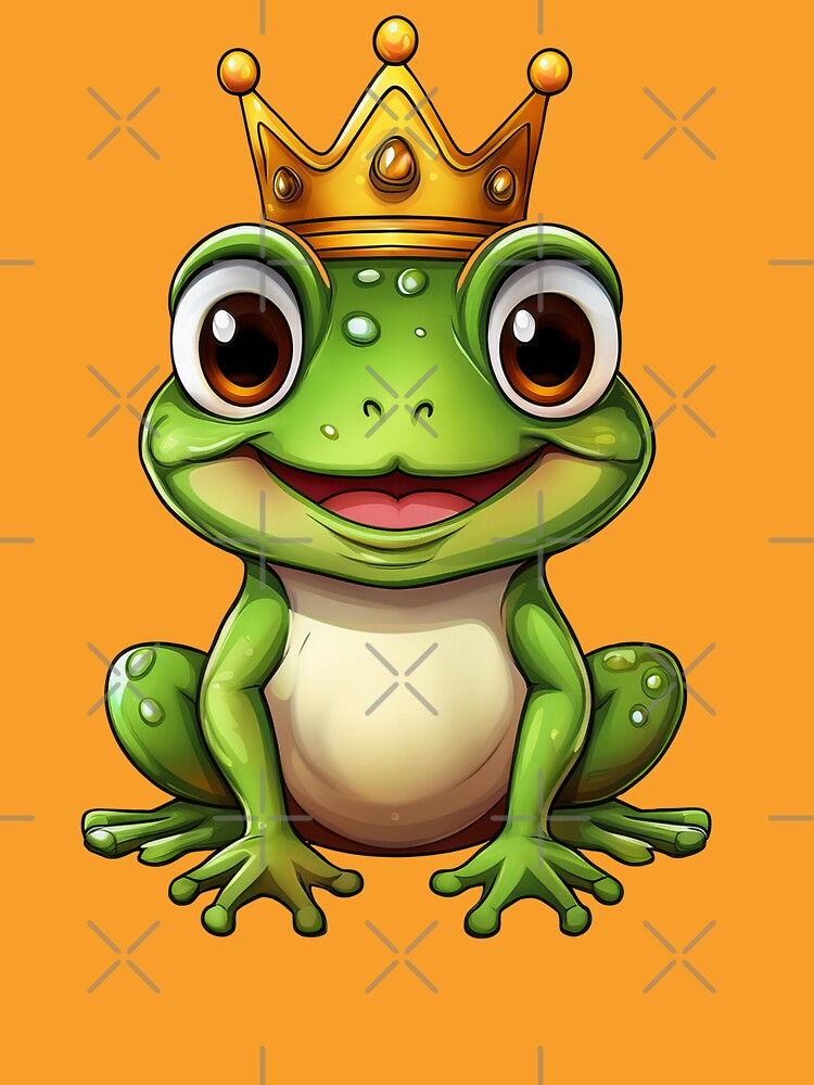 Royal Ribbit Prince Frog - Adorable Crowned Froggy King Sticker & Design" by Raloel Art