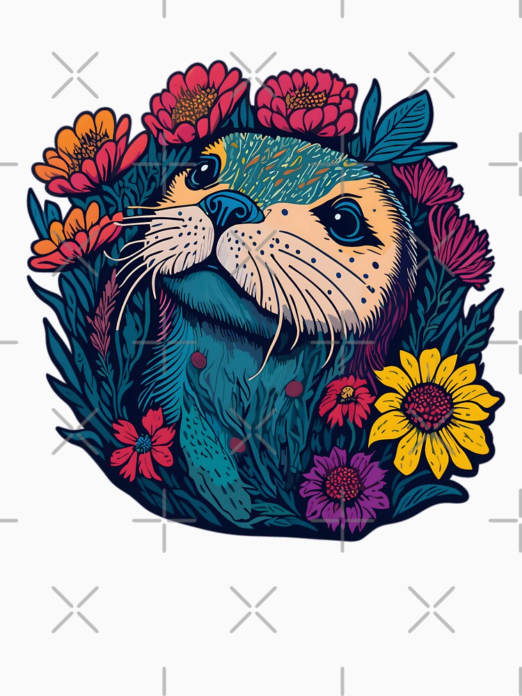 Pretty Otter with Flowers by FocusChillax
