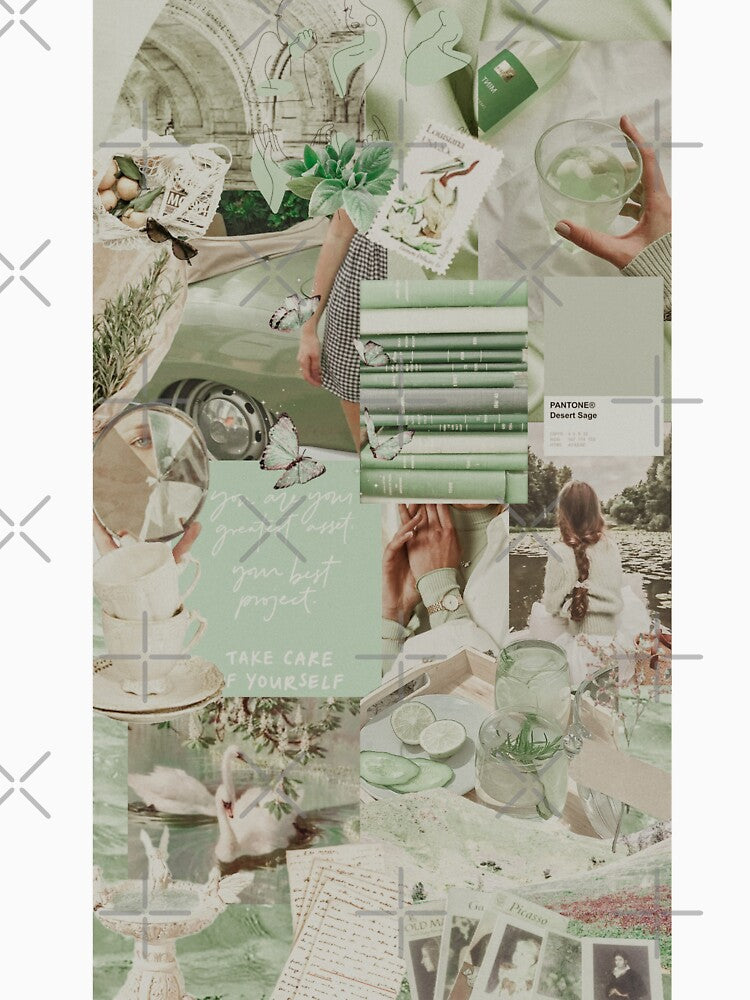 SAGE GREEN COLLAGE by abbymoriartyy