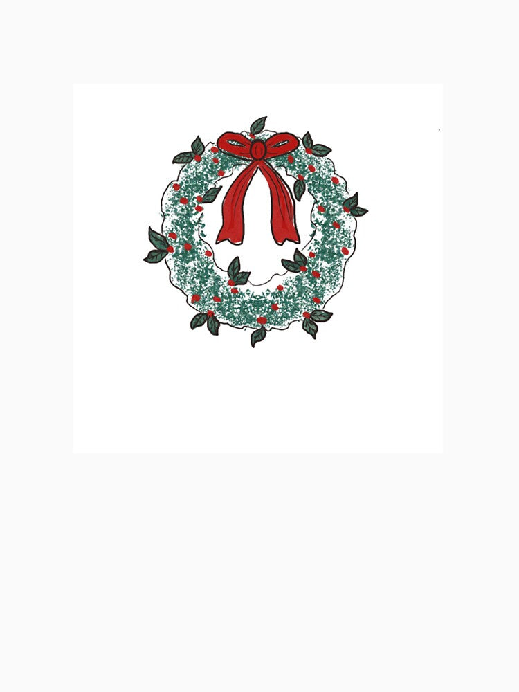 Christmas wreath with red bow by semunday