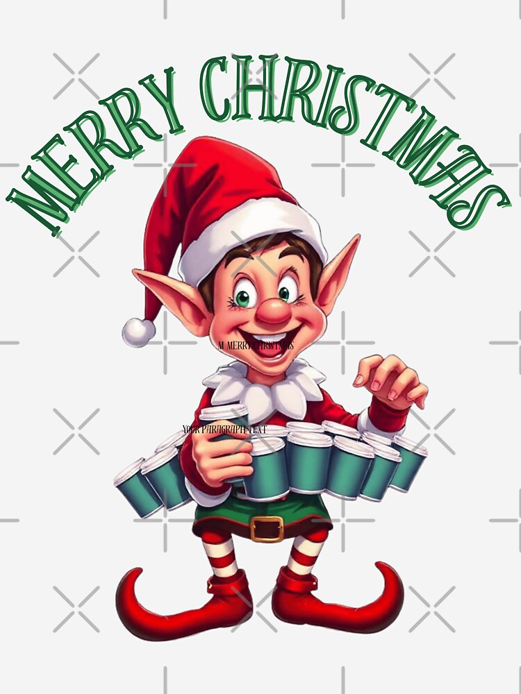 Funny Christmas Elf Carrying Coffee Cups – Cute Festive Holiday Illustration-Merry Christmas by DigitalNyx