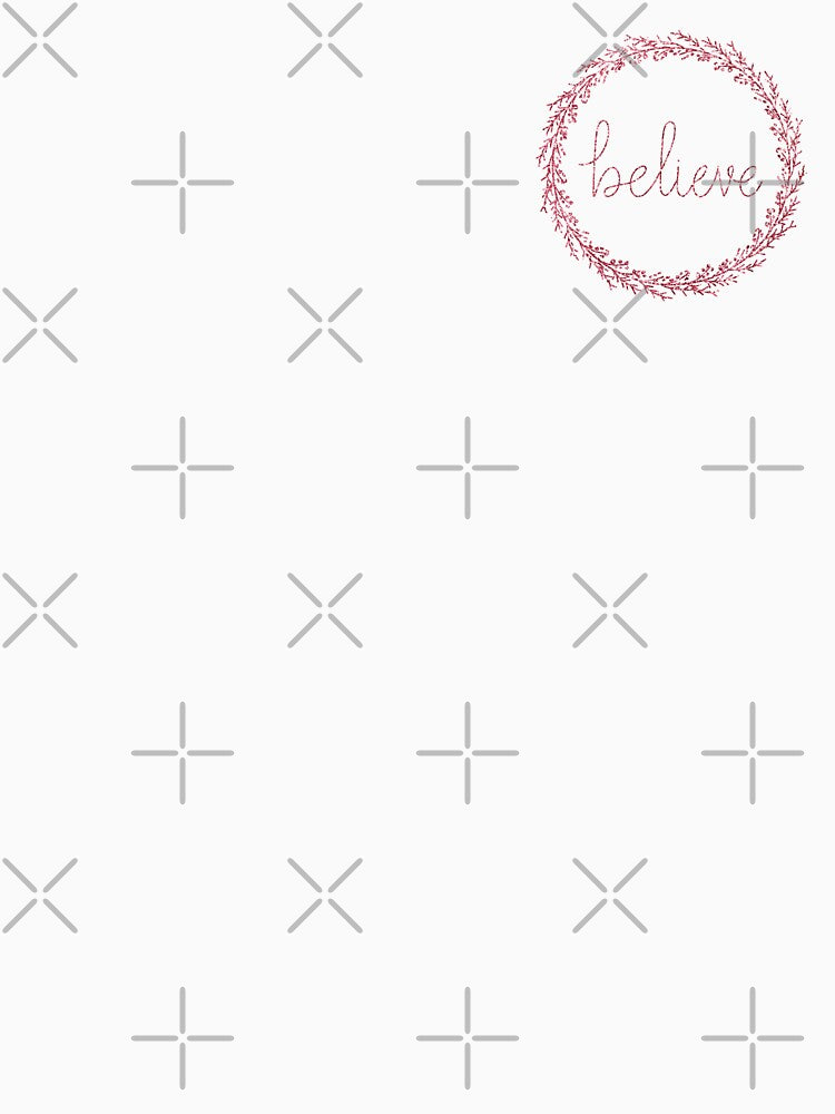 Believe Pink Glitter Wreath Christmas Pattern by harmoneer