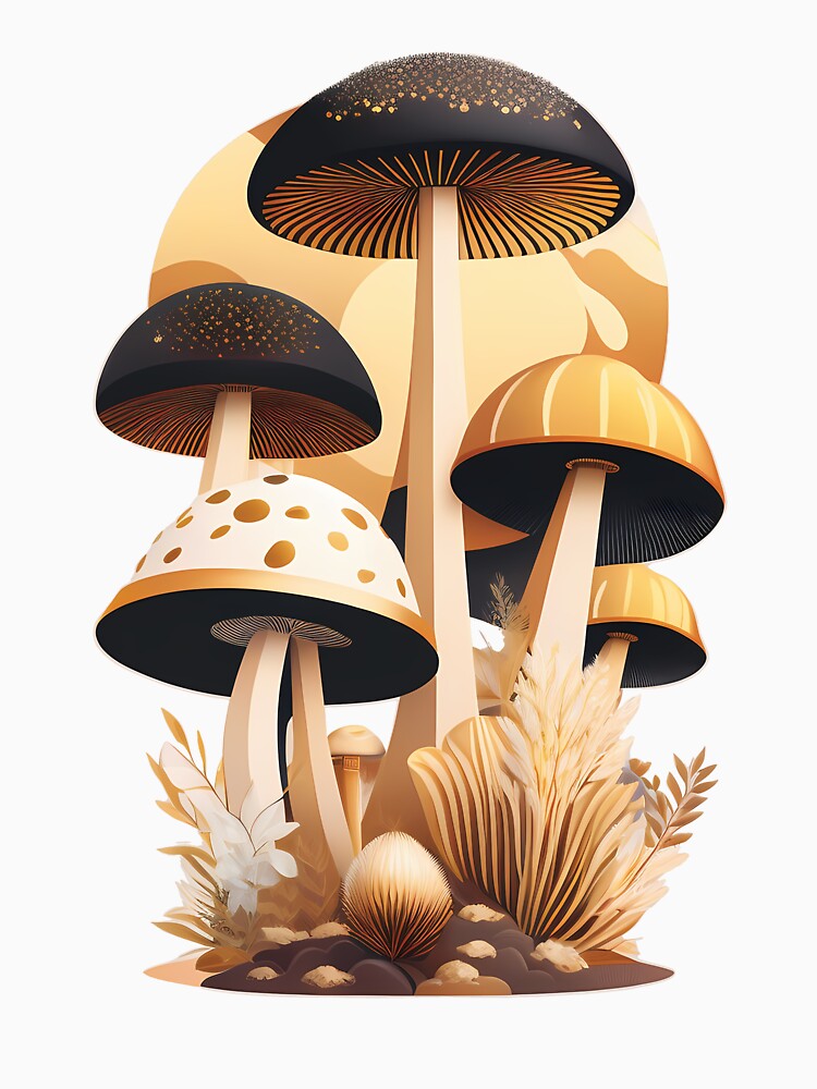 Mushroom fungi : in the heart of the forest by Funny Vintage Stickers And T-Shirts
