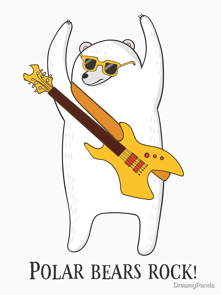 Polar Bears Rock Funny Cute Polar Bear Love T Shirt by DreamyPanda