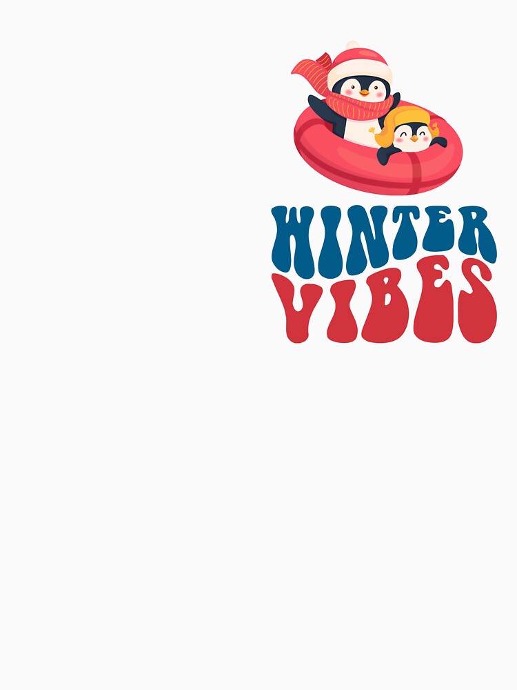 Winter Vibes Cute Penguins Snow Tubing by Cauteteesnyc