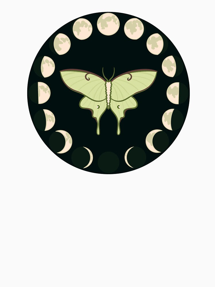 Luna Moth Moon Phases Dark by pinkgooseanaiah