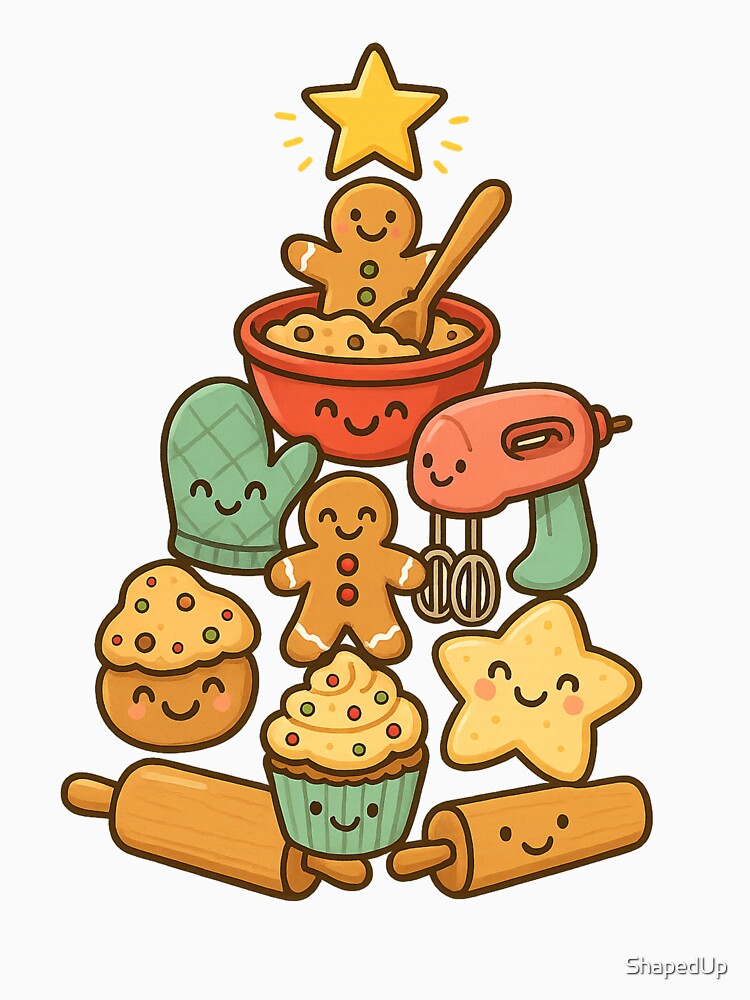 Christmas Tree Baking Chef Cook Baker Food Design by ShapedUp