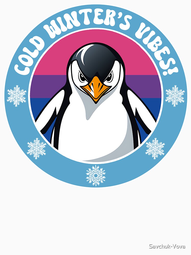 Cute Penguin on Bisexual Flag Background by Savchuk-Vova