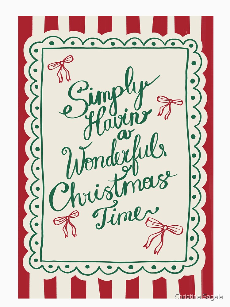 vintage whimsical christmas bow wonderful christmas time by Christina Sagala