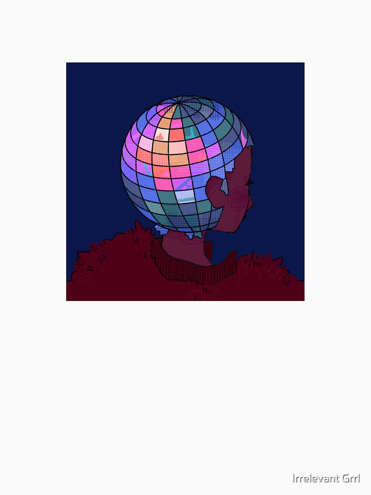 Disco Mirror Ball Head Indie Girl by Irrelevant Grrl