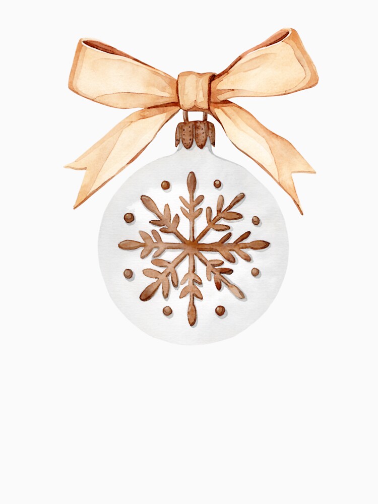 Golden Bow & Snowflake Ornament – Elegant Christmas Pattern by coshe