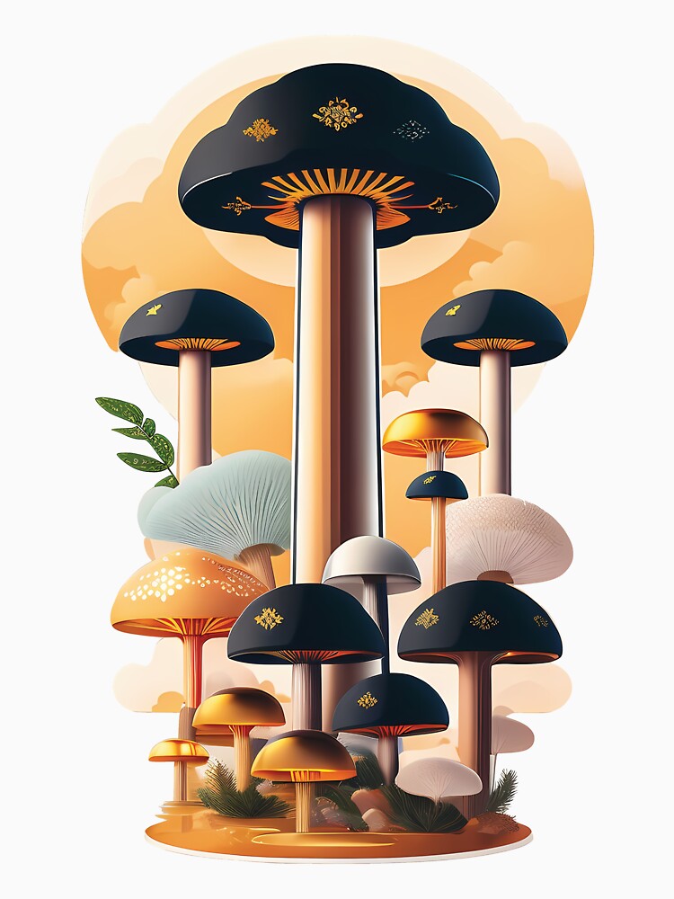 Mushroom Fungi by Funny Vintage Stickers And T-Shirts