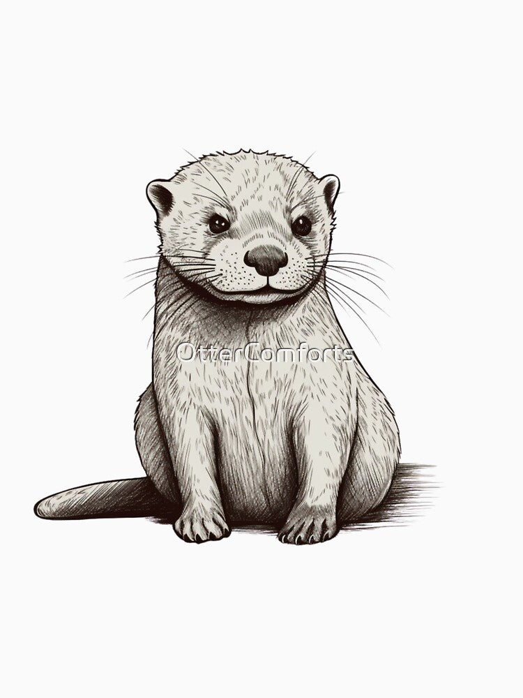 Cute black and White Otter by OtterComforts